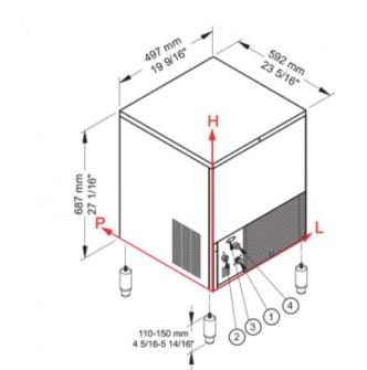 Fabrique de glaçon en cube 44 Kg/ 24h Brema